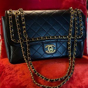 Black G-G Fashion Shoulder Bag
